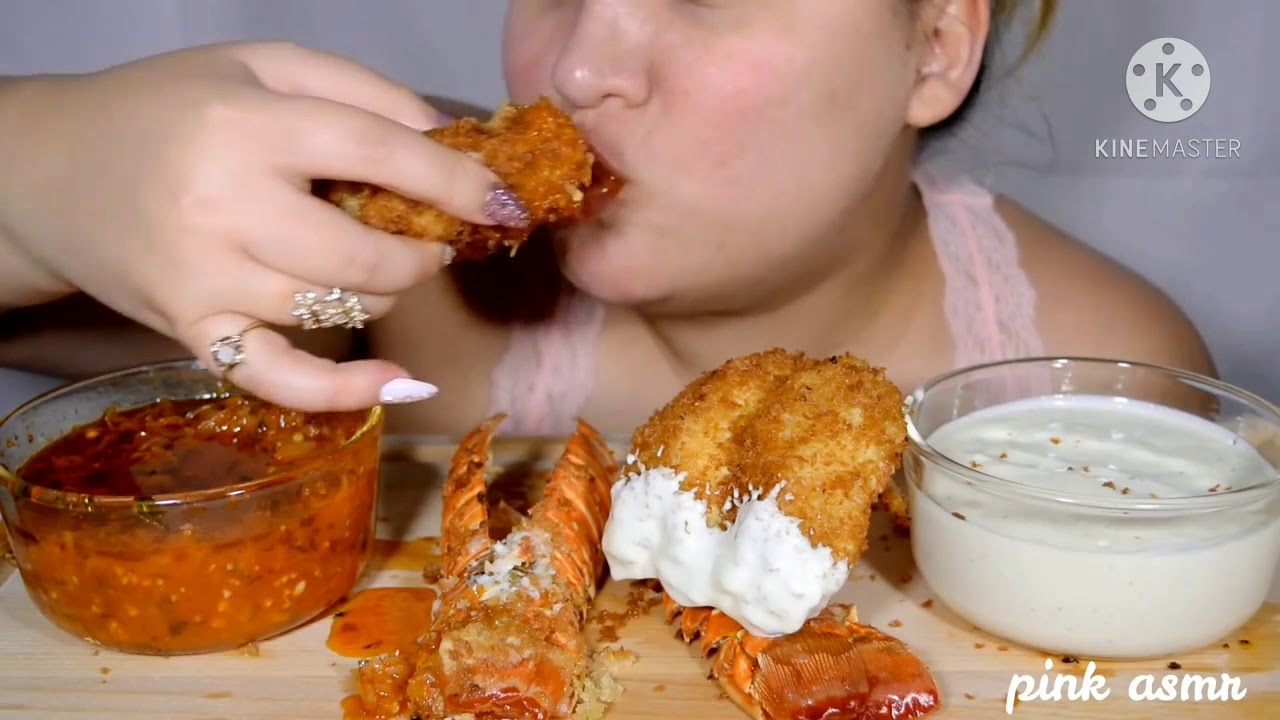 pink asmr lobster tails (bites only)