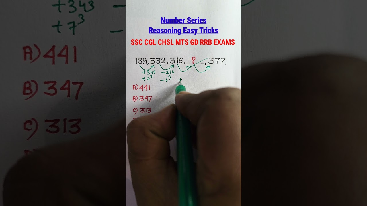 Number series reasoning tricks for all exams | #shorts