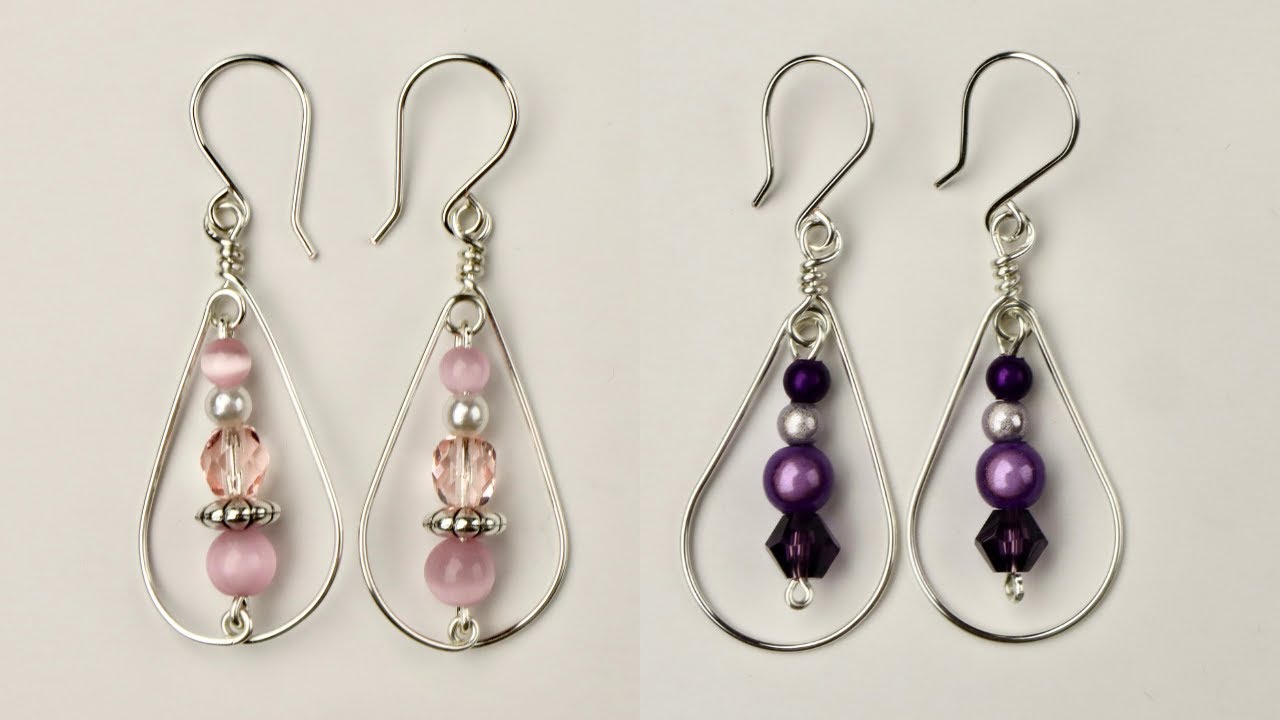 Artistic Wire Teardrop Earrings Jewelry Making Tutorial - YouTube