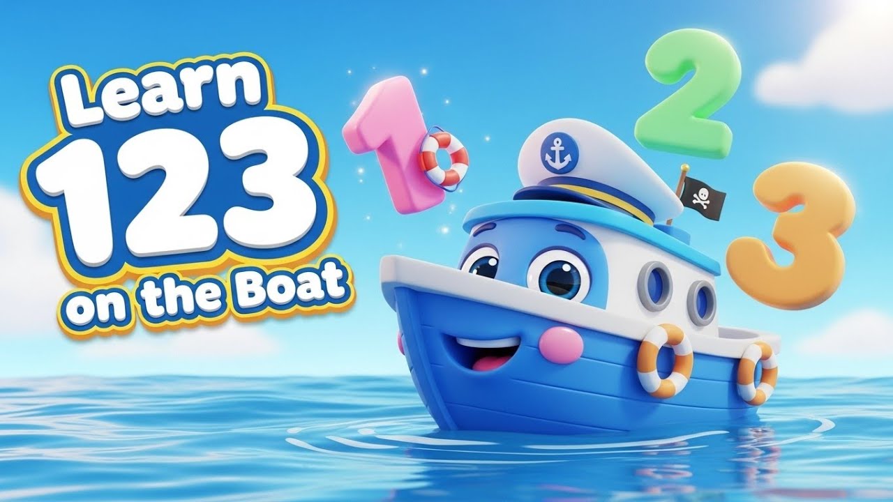 Learn 123 on the Boat 🚤🔢 Fun Counting Adventure Song | Kids Learning & Playtime Rhyme