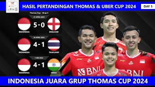 Hasil Indonesia 4-1 India Thomas Uber Cup 2024. Indonesia Juara Grup Thomas Cup 2024 by Ngapak Vlog 11,530 views 12 days ago 3 minutes, 1 second