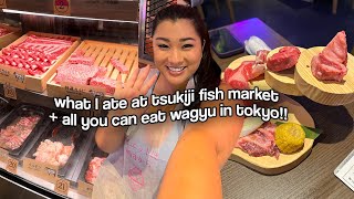 All You Can Eat Wagyu In Tokyo!! + tsukiji market food tour!!