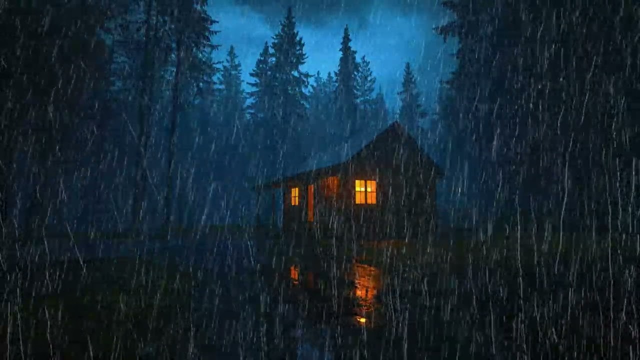 Goodbye Stress to Sleep Instantly with Heavy Rain Sound - Rain Sounds For Sleeping