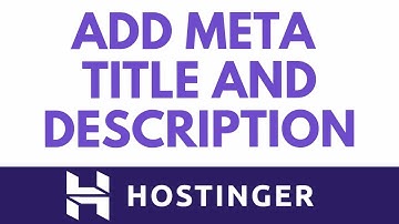 How To Add Meta Title And Meta Description In Hostinger Website Builder