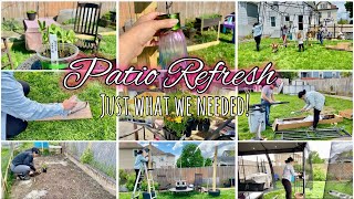 DIY PATIO MAKEOVER REFRESH ON A BUDGET | PATIO GAZEBO Outdoor Decorating Ideas 2024 | Gardening