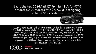 Athlete Statistics New 2026 Audi Q7 Premium SUV Summer of Audi Lease Offer