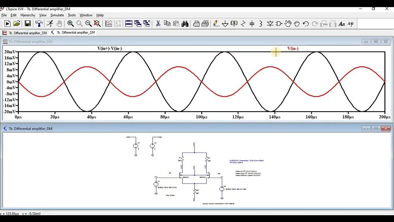 DIFFERENTIAL AMPLIFIER USING LTSPICE YouTube