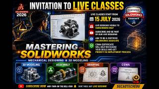 Live SolidWorks2026Classes |CSWA Preparation |Mechanical Design Training#solidworks #cswa#caddesign