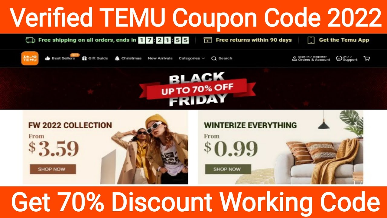 Verified Temu Coupon Codes 2022 Get 70 Discount on Temu New Working
