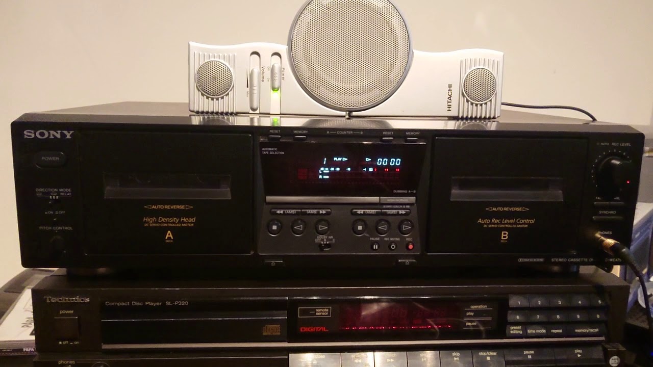 Sony TCWE475 Twin Cassette Deck Player Dolby BC Demo YouTube