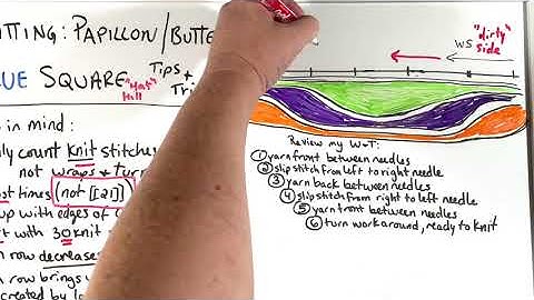 Knitting: Papillon/Butterfly Shawl, Blue Square