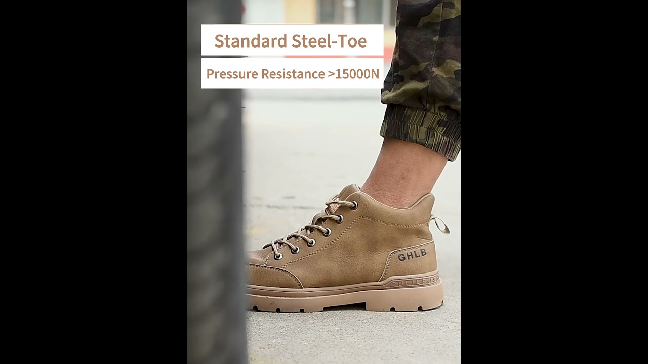 XYEHS 679 - Cowhide Leather Safety Work Boots with PU Outsole, Steel Toe Cap & Aramid Midsole