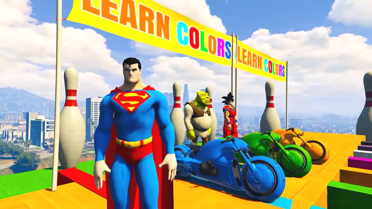 Dessin Animé avec Motos Colorées pour Enfants - YouTube
