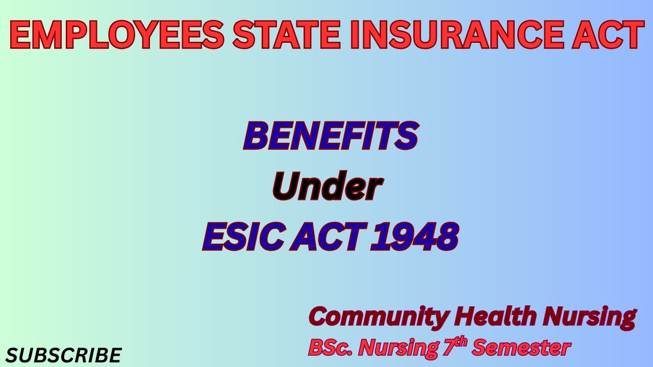 Employees state insurance act (ESI 1948) 