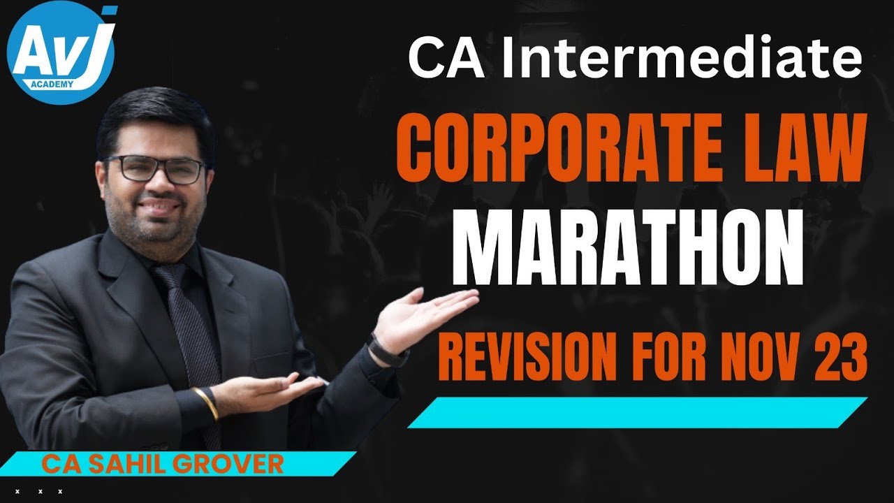 Corporate Law Revision Marathon for CA Inter Nov 23 - YouTube