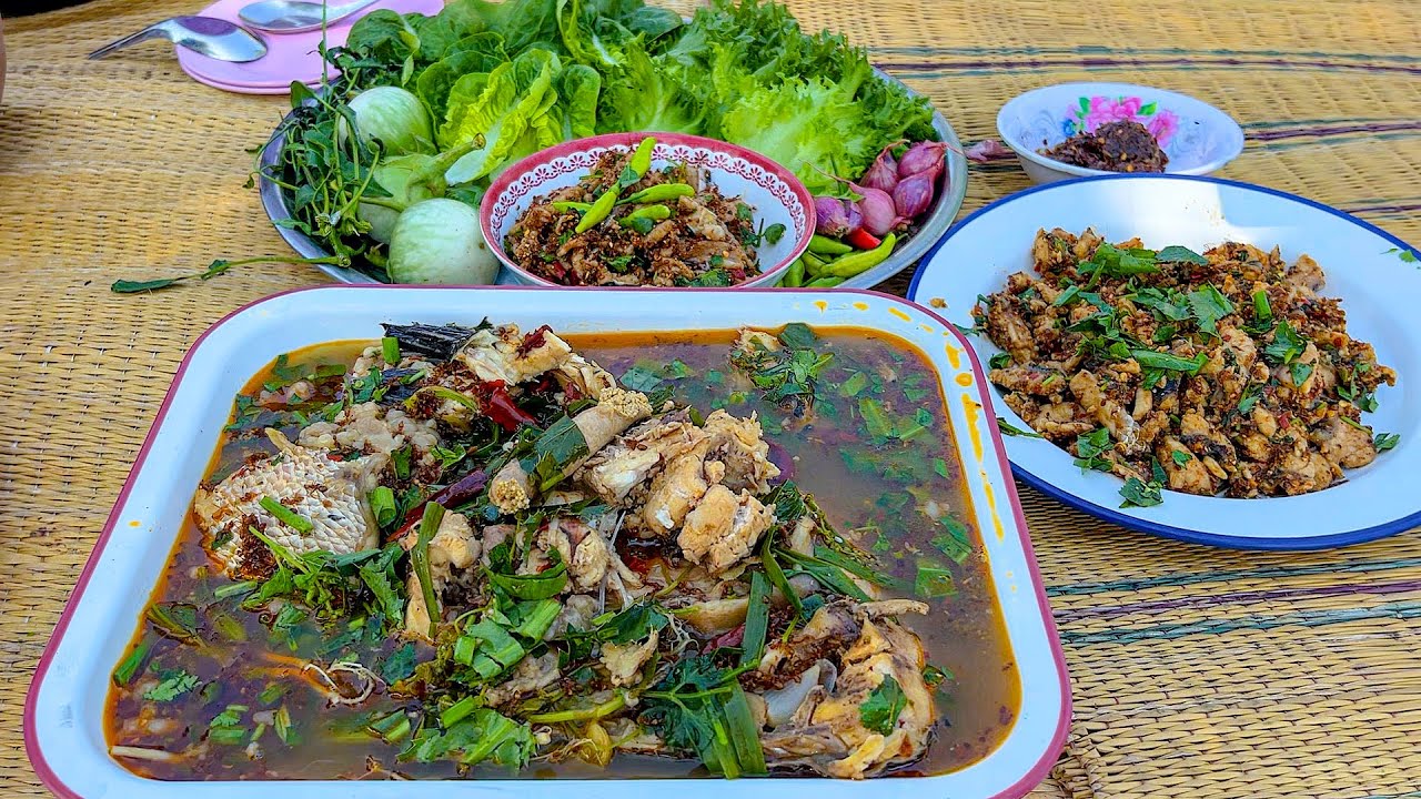 ต้มส้มปลาชะโดใหญ่ พร้อมก้อยใส่มดแดง หอมๆพริกข้าวคั่วคักขนาด