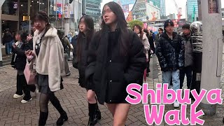 【Shibuya】Winter Day Walk in Shibuya Tokyo | 42 Minute Street Walk【4K】