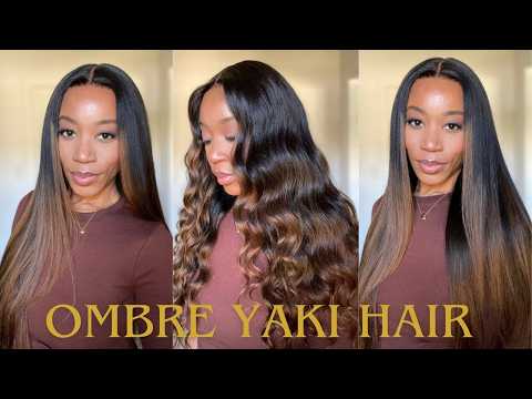 The PERFECT fall Hair? | Glueless 7x5 Ombre Chestnut Brown Yaki Straight Lace Wig | Ft. Klaiyi Hair