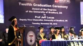 IILM Undergraduate Business School Convocation 2010, Degree awards of UoB, UK by Prof Jeff Lucas