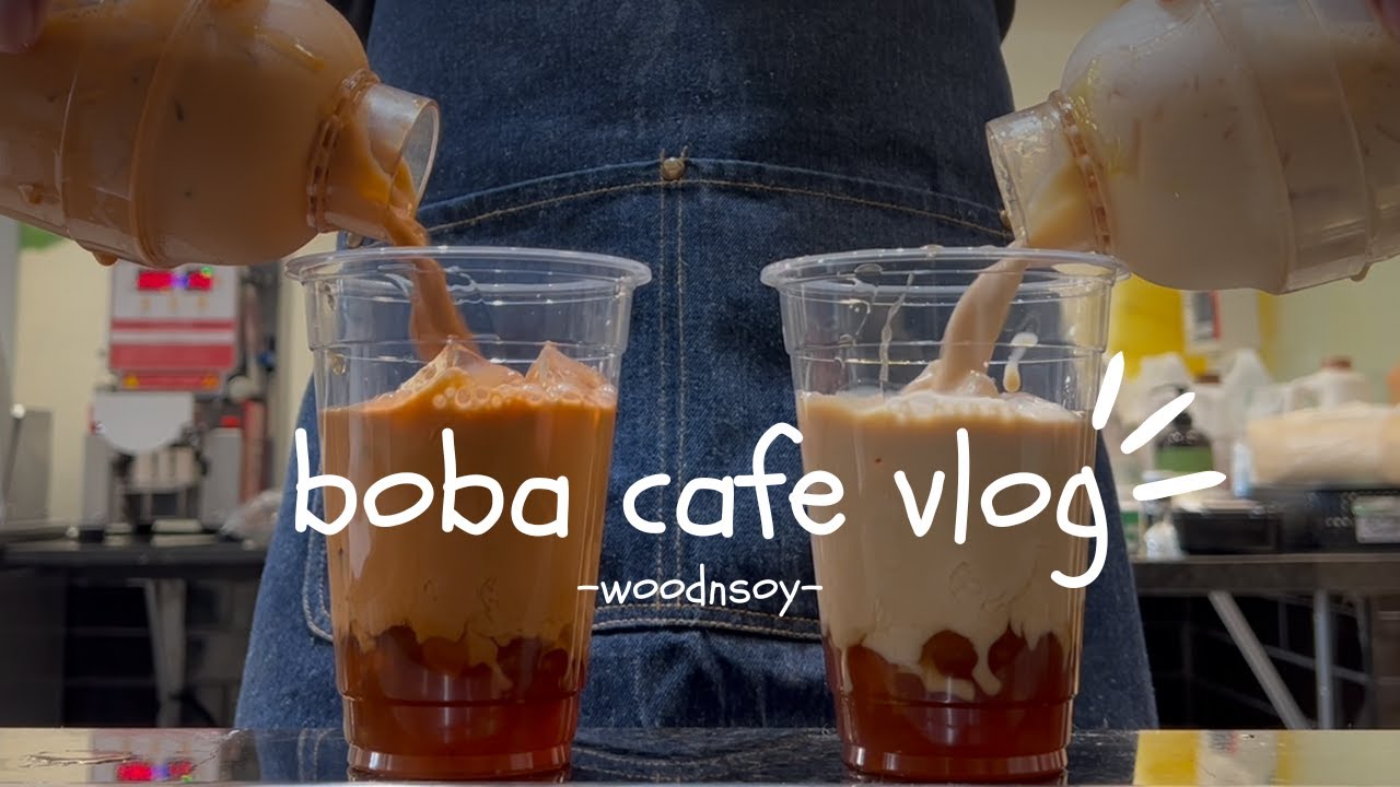 boba cafe vlog asmr 🧋- work as a barista with me - YouTube