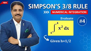 SIMPSON'S 3/8 RULE SOLVED PROBLEM 4 (NUMERICAL INTEGRATION)  @TIKLESACADEMY