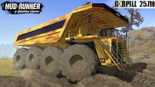Spintires: MudRunner - GIANT MINING TRUCK Driving Through On A Mud Road With Large Pits