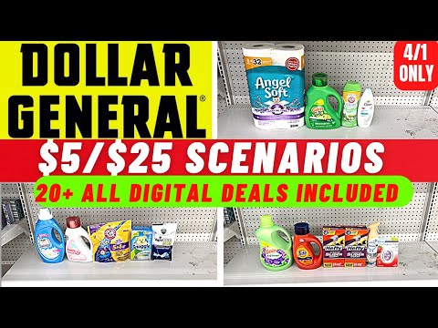 Dollar General Couponing 4/1 ONLY 🚨 $5 Off $25 SCENARIOS 🚨Over 20 + All Digital Deals Included