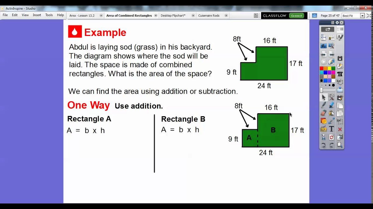 Area Of Combined Rectangles - Lesson 13 3