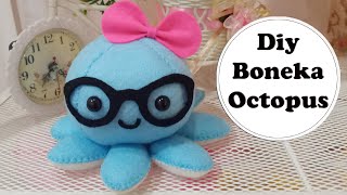 DIY Membuat Boneka Octopus dari Kain Flanel Flushy|DIY Making Octopus Dolls from Flushy Felt