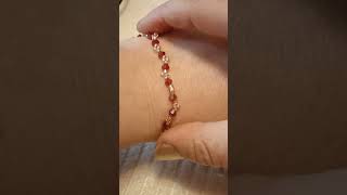 Браслет на літо з червоних кристалів #beadsjewellery #браслет  з #бісеру #handmade #bracelet
