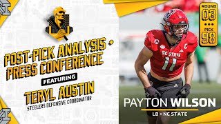 Steelers select LB Payton Wilson (R3, P98): DC Teryl Austin Post-Pick Press Conference + Analysis