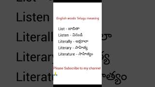 #284 English words Telugu meaning