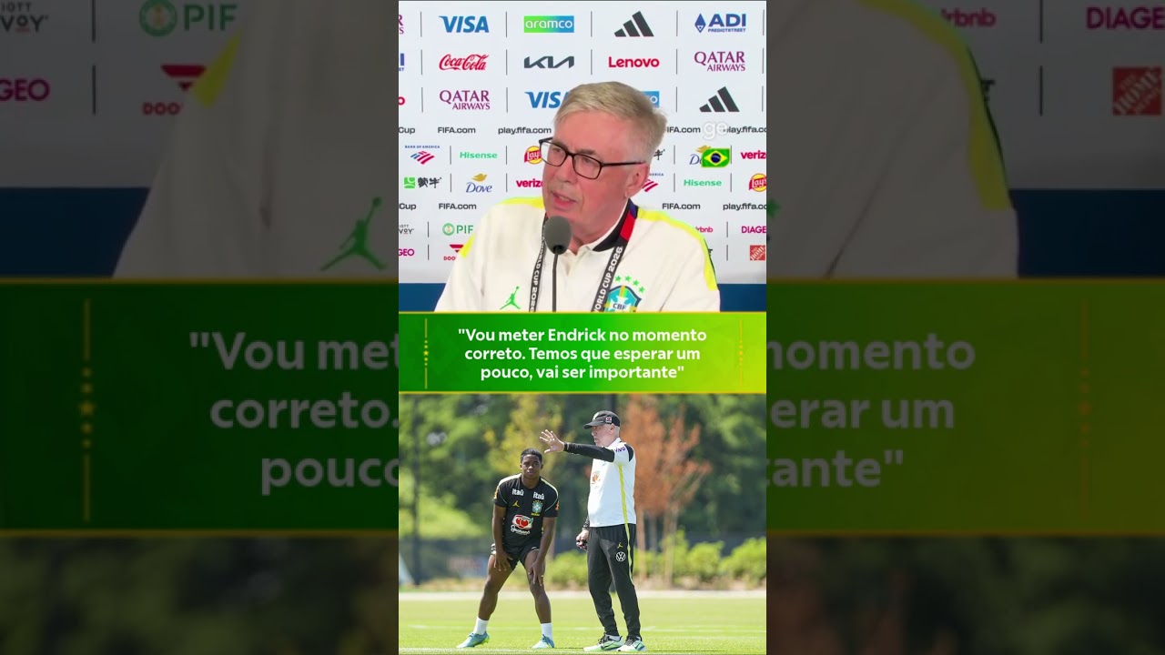 ANCELOTTI: "VOU USAR ENDRICK NO MOMENTO CORRETO" | #shorts | ge.globo
