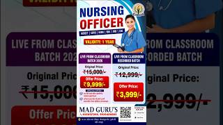 NORCET Nursing Coaching 2026 | Mad Guru Best Nursing Exam Classes