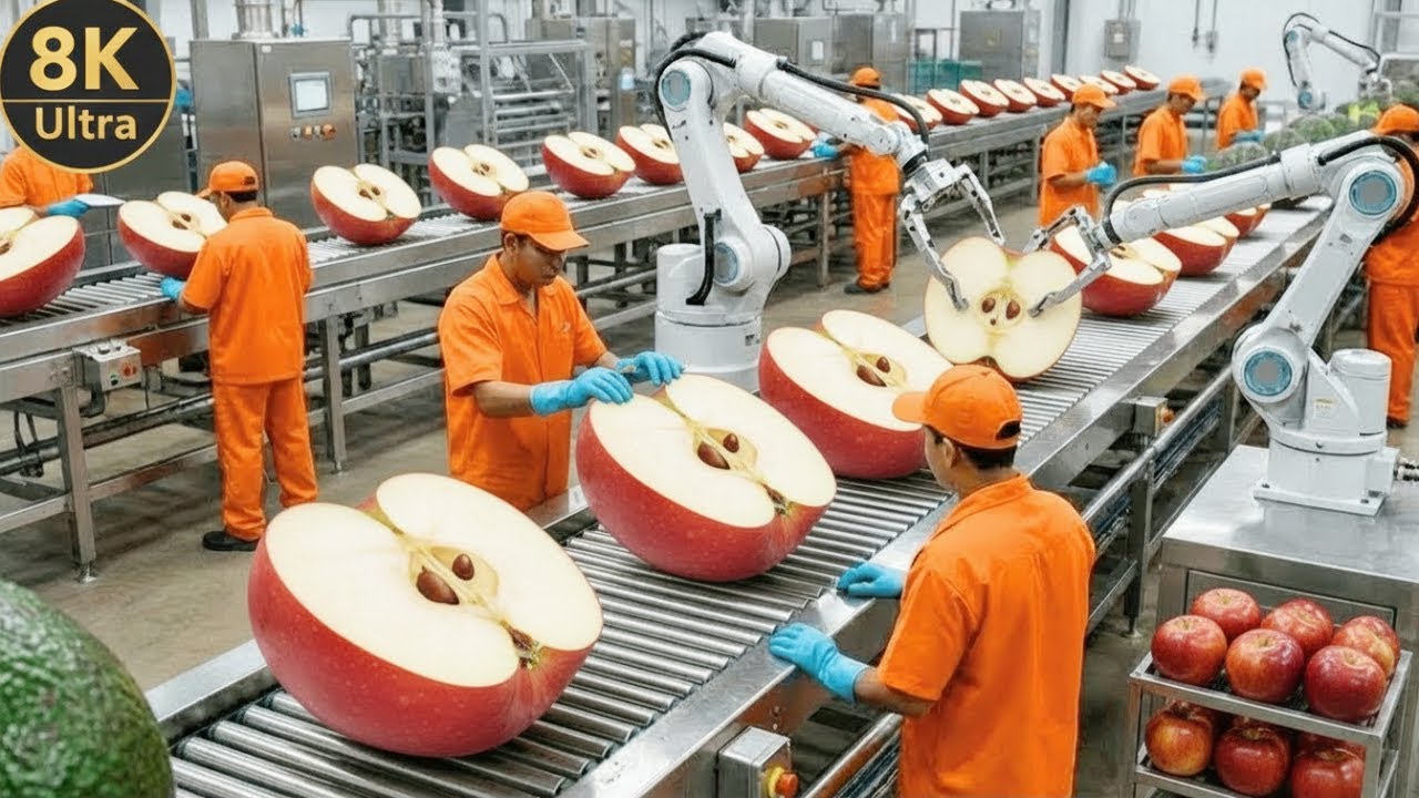 Inside a Modern Apple Factory! From Farm to Fresh Juice - YouTube