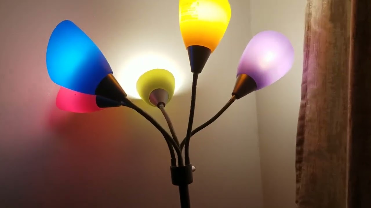 Simple Designs LF2006 SLM 67' Contemporary Multi Head Medusa 5 Light Adjustable Gooseneck Silver Flo