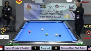 Nony Krystianti Andialah Vs. Suhana Dewi Binti Sabu | LION CUP 9 BALL INVITATIONAL .