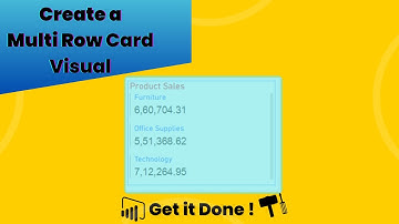How to Create a Multi Row Card Visual