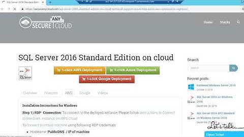 SQL Server 2016 Standard Edition on Win 2012 R2 - Deploy on Azure , AWS and Google Cloud Platform