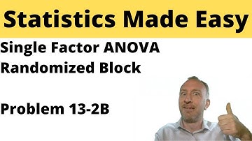 Statistics - Module 13 - ANOVA Randomized Block Design - Problem 13-2B