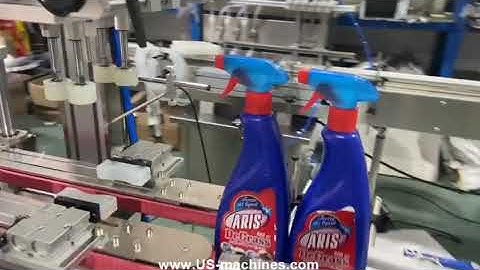 Automatic spray pump bottle capping machine testing video