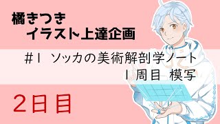 橘きつきのイラスト上達企画　#1 ソッカの美術解剖学ノート　2日目