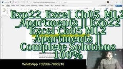 Exp22_Excel_Ch05_ML2_Apartments || Exp22 Excel Ch05 ML2 Apartments || Complete Solutions