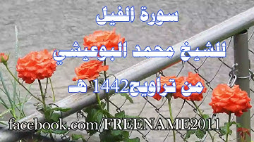سورة الفيل للشيخ محمد البوعيشي من صلاة التراويح عام 1442هـ