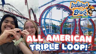 We Rode All American Triple Loop! Indiana Beach Amusement Park Vlog