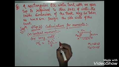 Design rectangular water tank