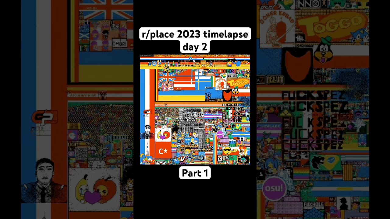 Official r/place timelapse day 2 part 1