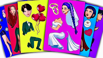 KPOP DEMON HUNTERS Wedding DRAMA MOD 💍 | DIY Sticker Book #HUNTRIX