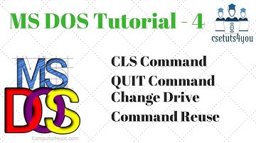 Dos Video Tutorial Series - 4 CLS, Exit, Changing Drive Command in MS DOS