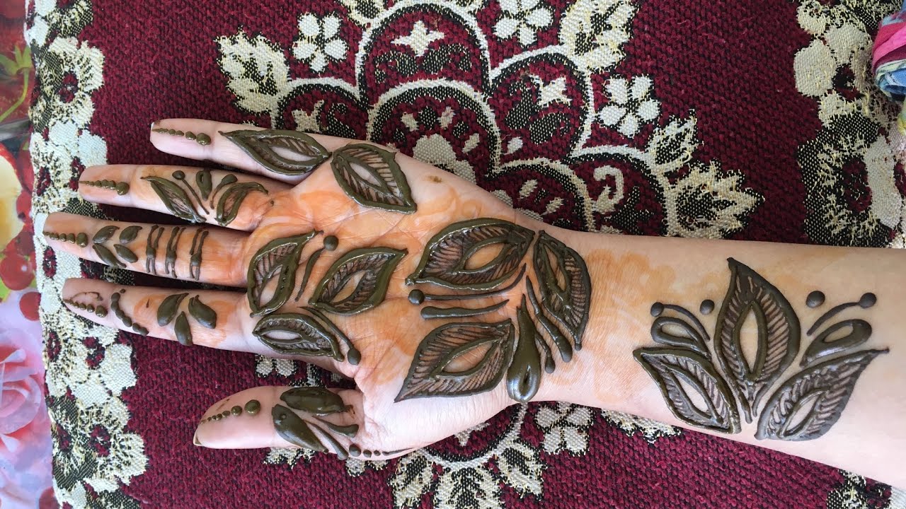 Heean Easy leafy pattern mehendi design tutorial | henna art | mehandi ...